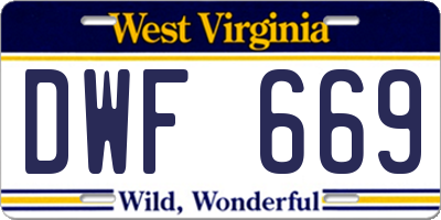 WV license plate DWF669