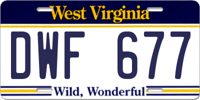 WV license plate DWF677