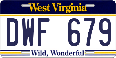 WV license plate DWF679