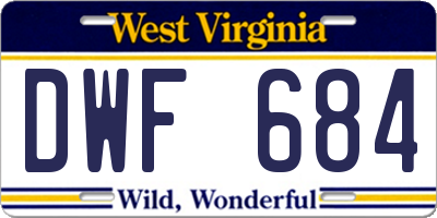 WV license plate DWF684