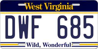 WV license plate DWF685