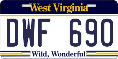 WV license plate DWF690