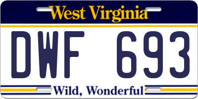 WV license plate DWF693