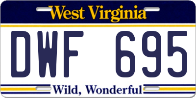 WV license plate DWF695