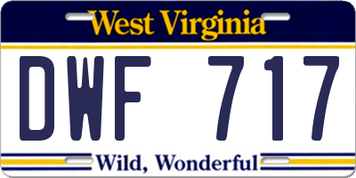 WV license plate DWF717