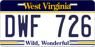 WV license plate DWF726