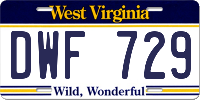 WV license plate DWF729