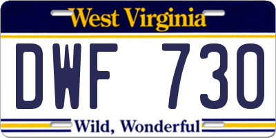 WV license plate DWF730
