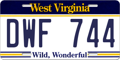 WV license plate DWF744