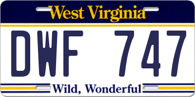 WV license plate DWF747
