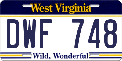 WV license plate DWF748
