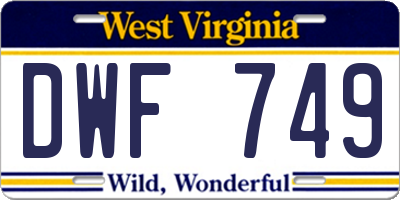 WV license plate DWF749