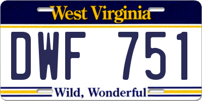 WV license plate DWF751