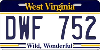 WV license plate DWF752