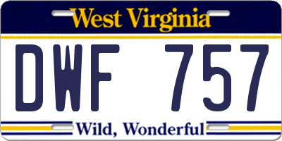 WV license plate DWF757