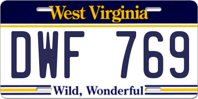 WV license plate DWF769