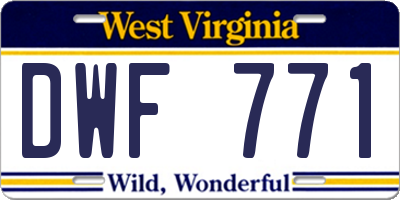 WV license plate DWF771