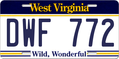 WV license plate DWF772