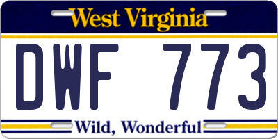 WV license plate DWF773