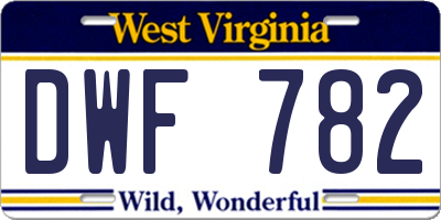 WV license plate DWF782