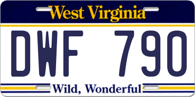 WV license plate DWF790