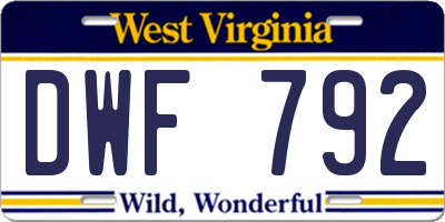 WV license plate DWF792