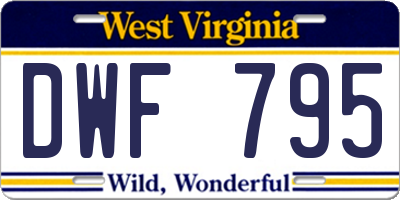 WV license plate DWF795