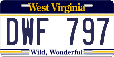 WV license plate DWF797