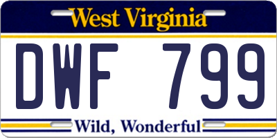 WV license plate DWF799