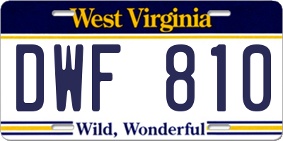 WV license plate DWF810