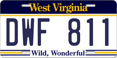 WV license plate DWF811