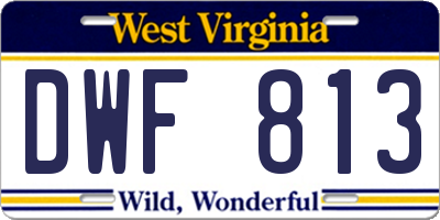 WV license plate DWF813