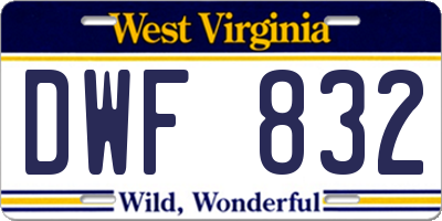 WV license plate DWF832