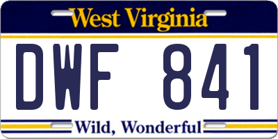 WV license plate DWF841