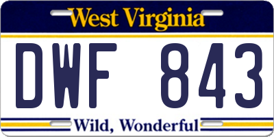 WV license plate DWF843