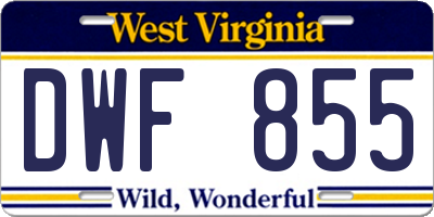 WV license plate DWF855