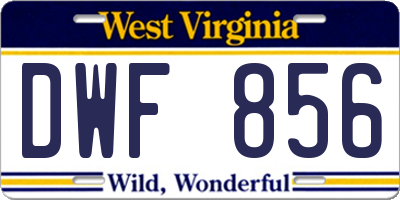 WV license plate DWF856