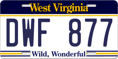 WV license plate DWF877