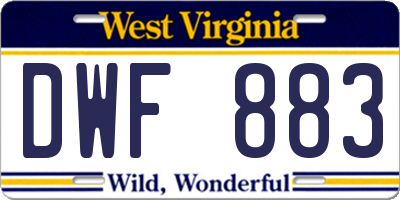 WV license plate DWF883