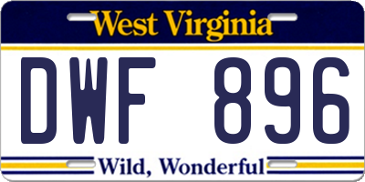 WV license plate DWF896