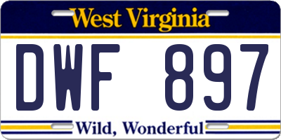 WV license plate DWF897