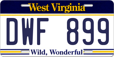 WV license plate DWF899