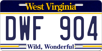 WV license plate DWF904