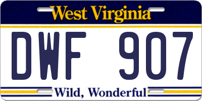 WV license plate DWF907