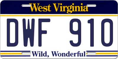 WV license plate DWF910