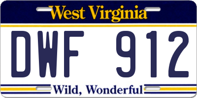 WV license plate DWF912
