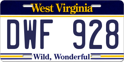 WV license plate DWF928