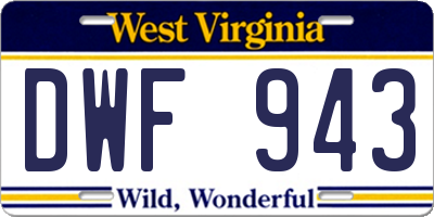WV license plate DWF943