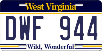 WV license plate DWF944
