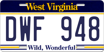 WV license plate DWF948